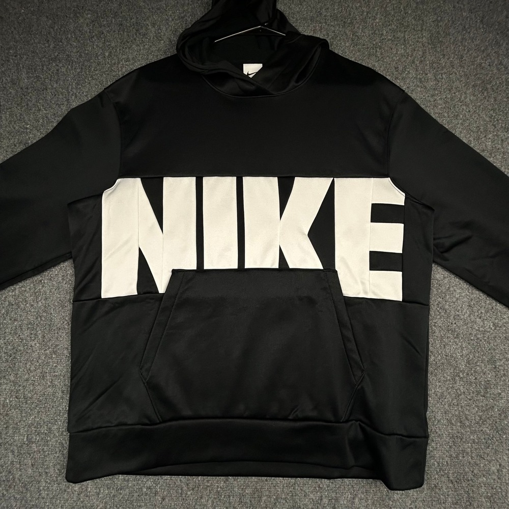Nike Starting 5 Hoodie Mens L Black Therma-FIT Basketball Pullover Performance